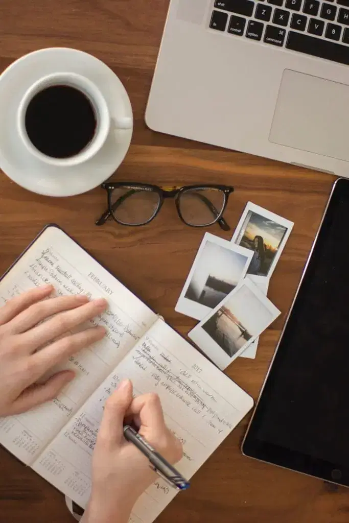 Diary and Laptop