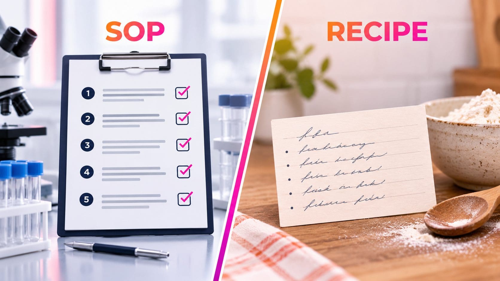 SOP vs Recipe SOP vs Recipe